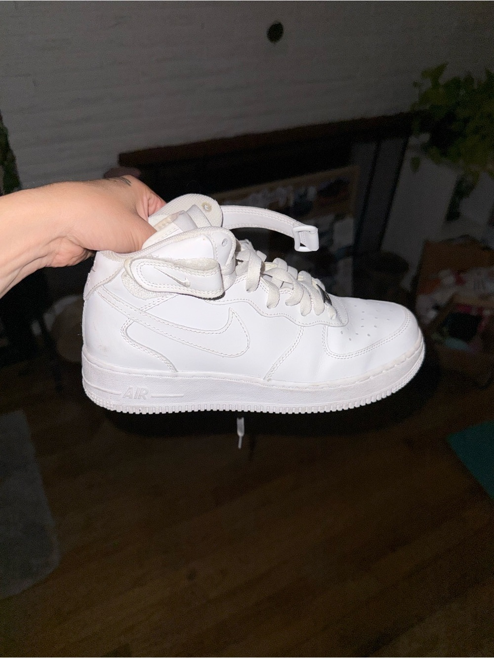 White High-Top Nike Air Force 1’s